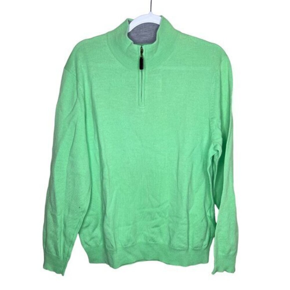 Club Room Men's Estate Merino Wool 1/4 Zip Sweater Grassy Green Size‎ L